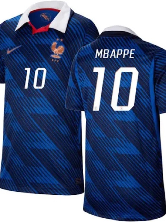 Nike Other - Nike Men’s Blue and White Mbappé #10 France Soccer Jersey